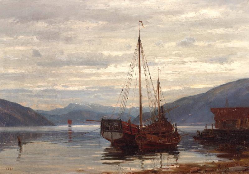 Amaldus Clarin Nielsen Parti fra Balestrand oil painting image